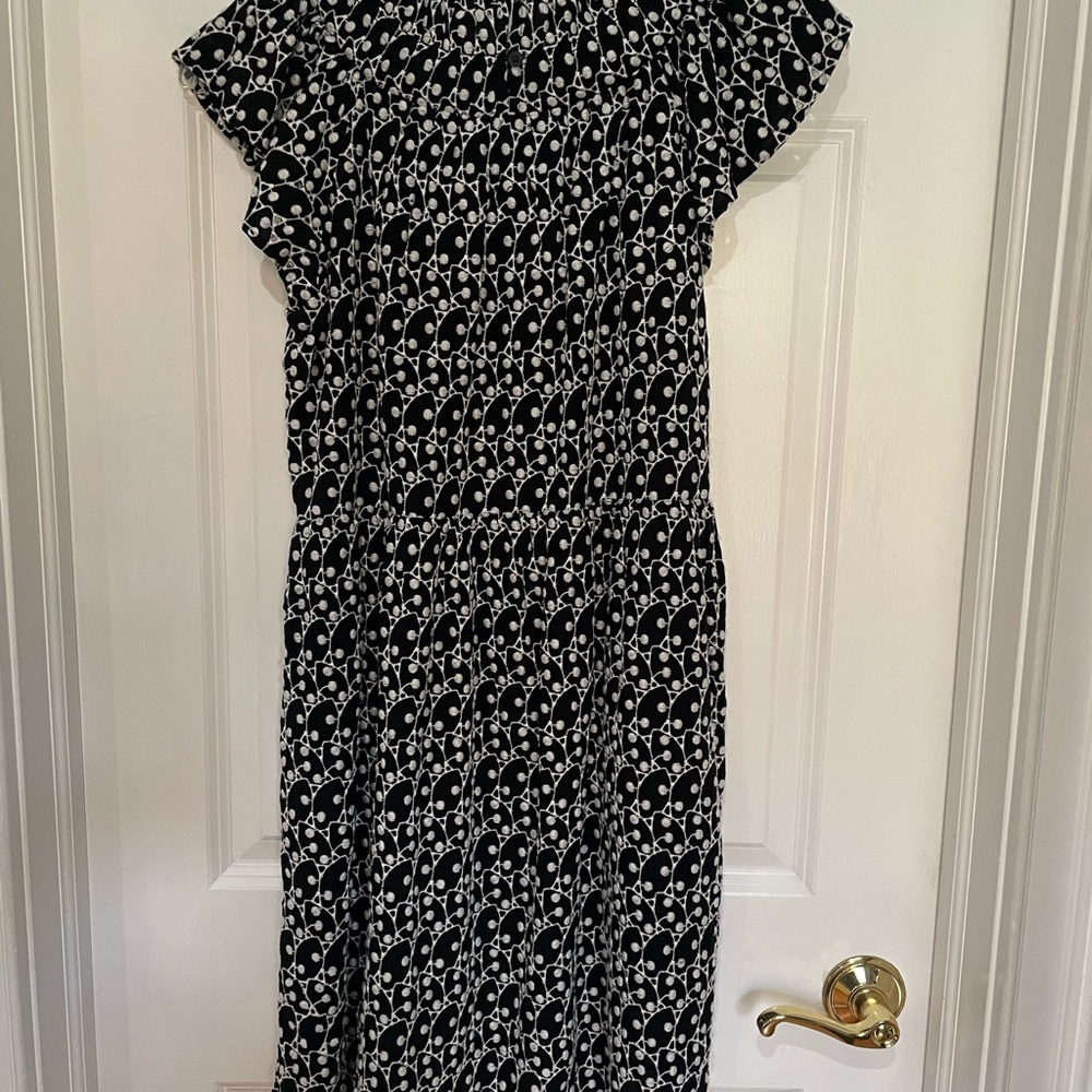 LOFT Black and White Floral Maxi Dress